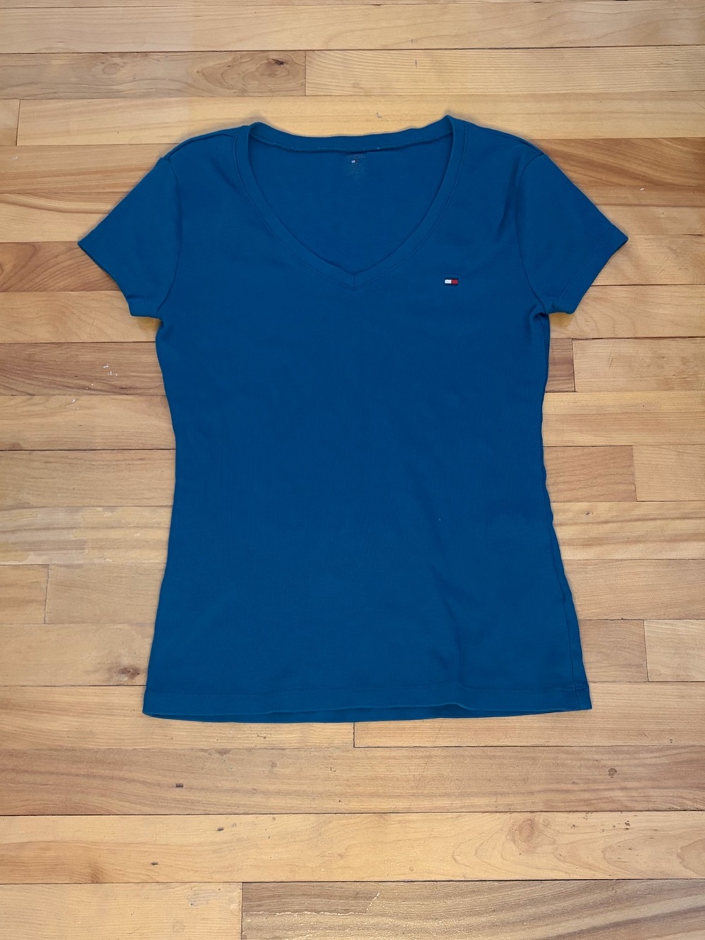 Tommy Hilfiger Teal V-Neck Tee